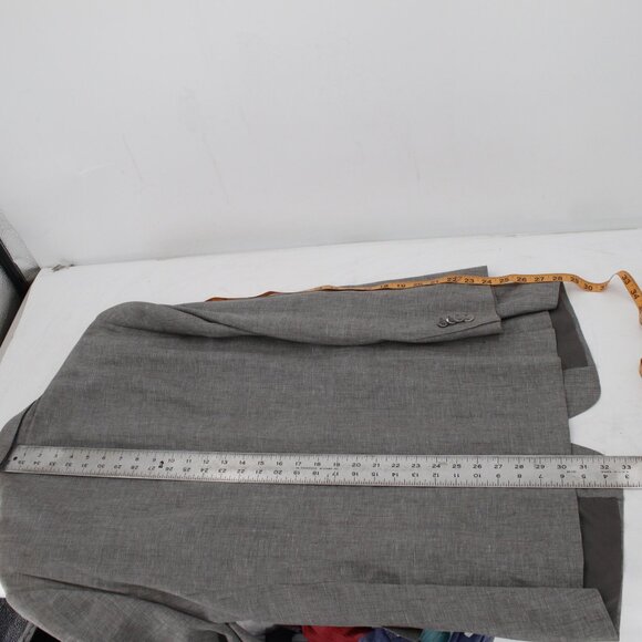 Z zegna sport coat men's 42R two button gray linen cotton wool unstructured - Picture 8 of 16